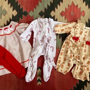 Baby Girl Christmas Outfit Bundle - 3 outfits!